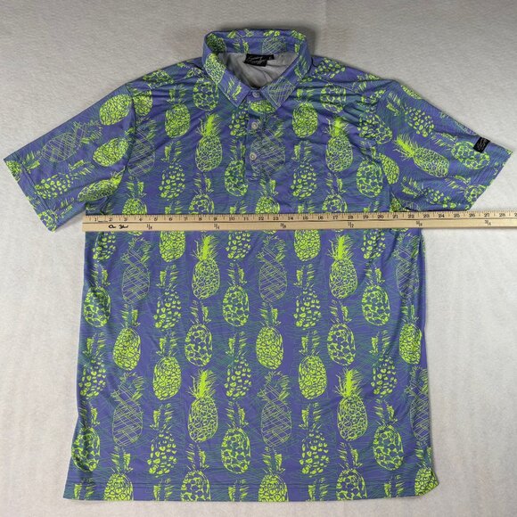 Sunday Swagger Polo Shirt Mens XL Pineapple Geometric Performance Stretch Golf - Picture 7 of 8